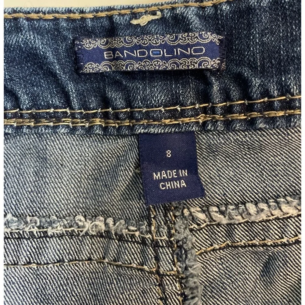 Bandolino Womens Missy Size 8 Embellished Pocket Bootcut Jeans Medium Wash Denim - Picture 8 of 11